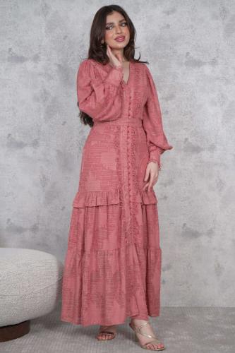 Elegant orange bodycon maxi dress المقاس:(L - 40)