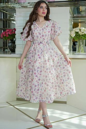 Floral print midi dress المقاس:(M - 38)