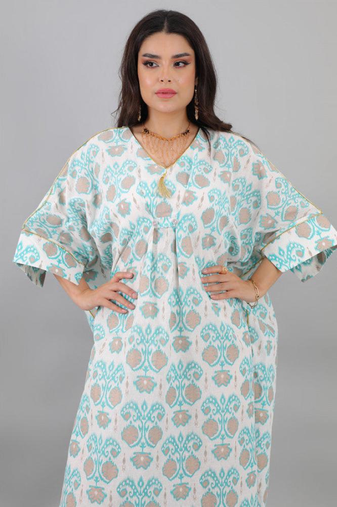 Butterfly design jalabiya with Tiffany prints المقاس:(Free Size)