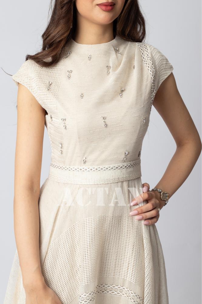 Asymmetrical jute dress المقاس:(S - 36)