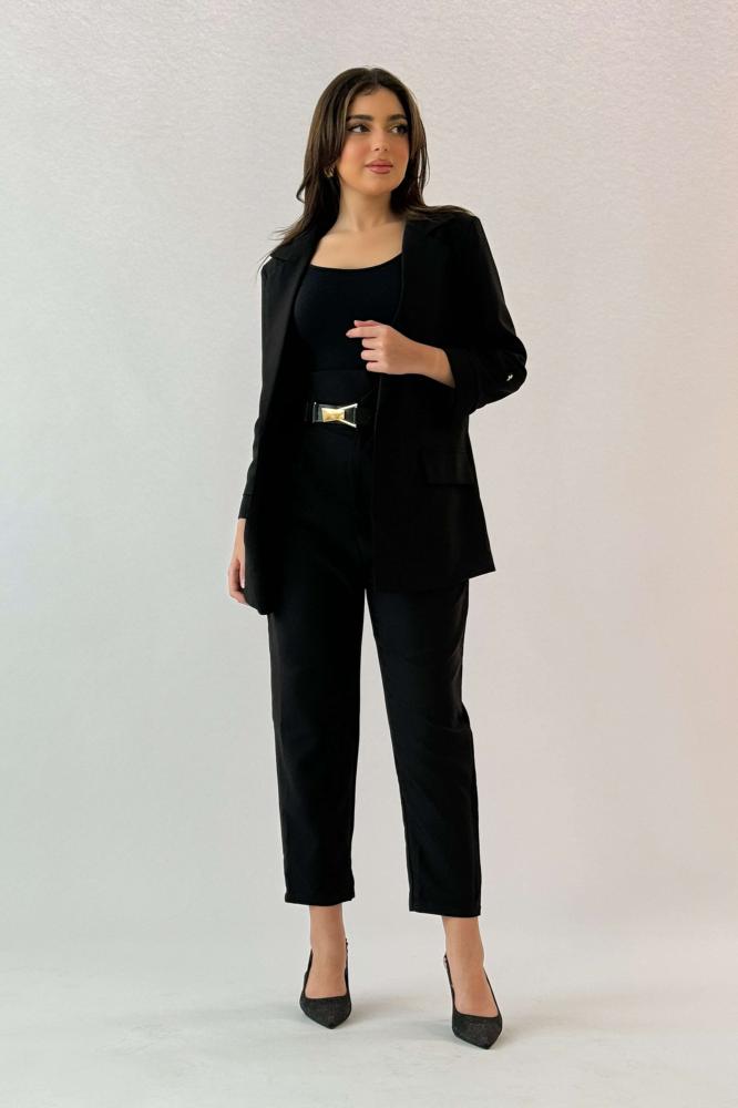 Black lapel formal jacket المقاس:(M - 38)