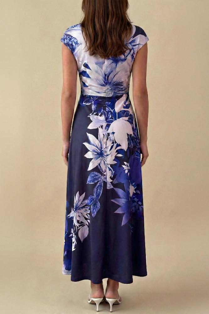 Floral print crepe maxi dress المقاس:(L - 40)
