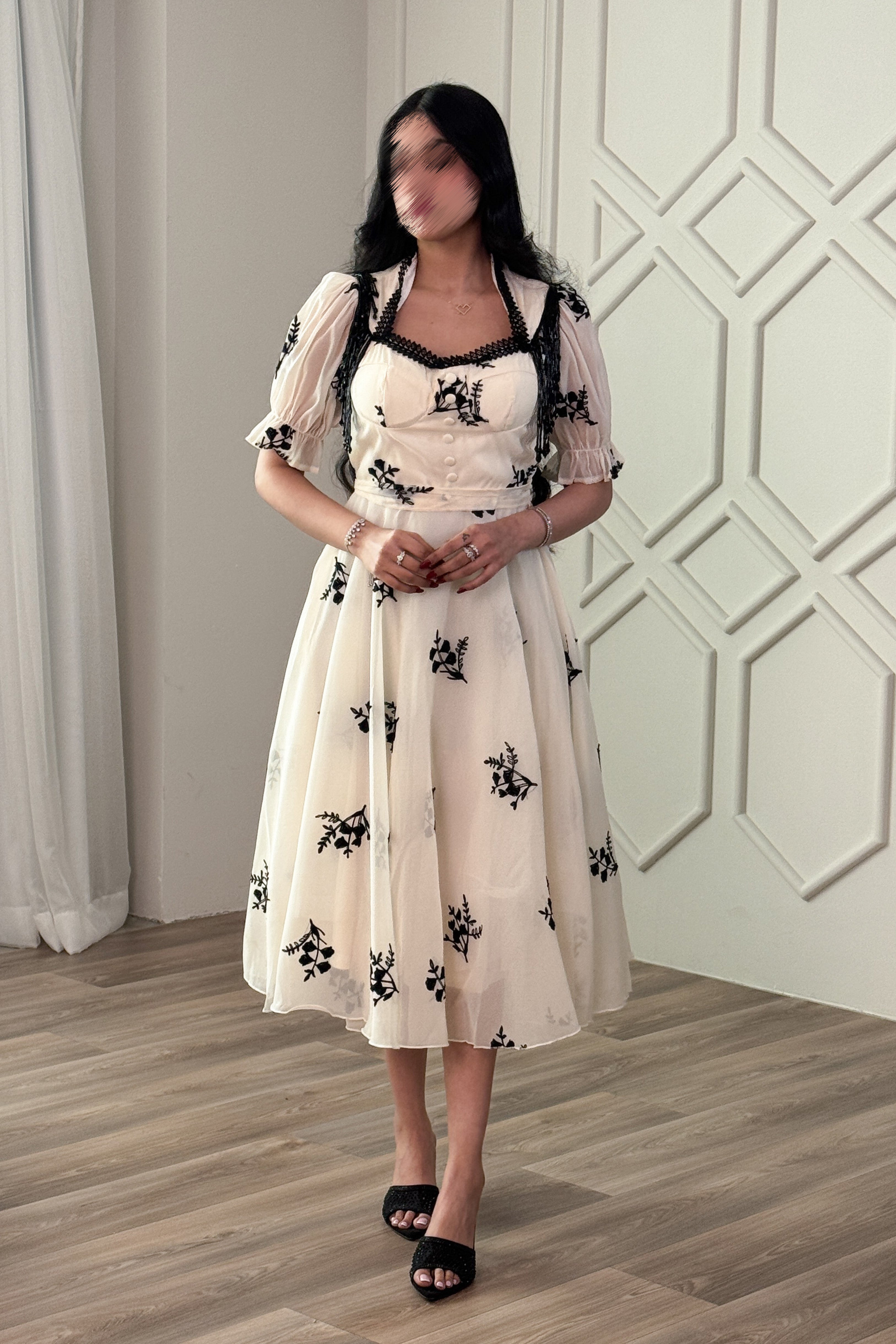 Midi dress with floral print