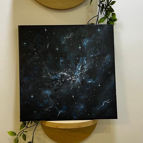 لوحة كانفس الفضاء مرسومة يدوياً 30*30