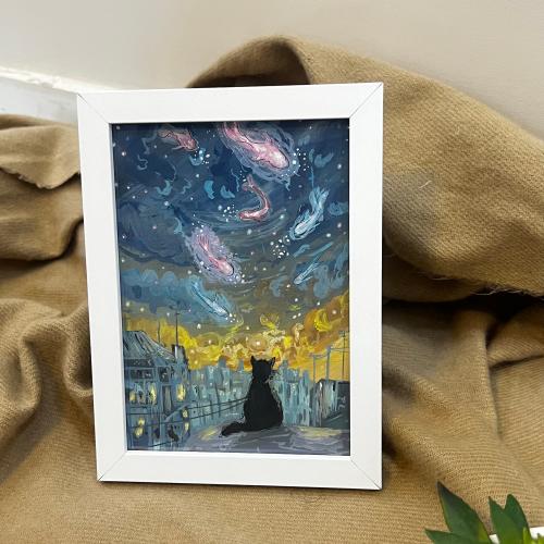 رسمة لعشاق الخيال للهدايا والاقتناء حجم ٧*٥ انش