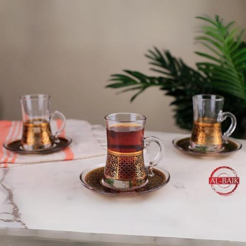 طقم ستة كاسات شاي ماركة البيك