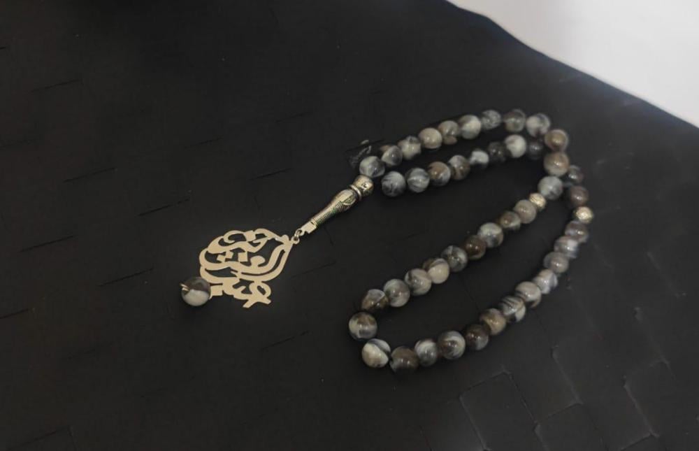 مسبحه رجالي عقيق بالاسم