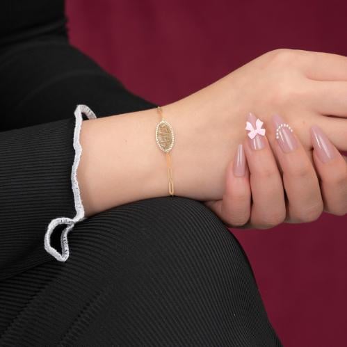 سوارة ذهب بتصميم ماشالله عيار 18k