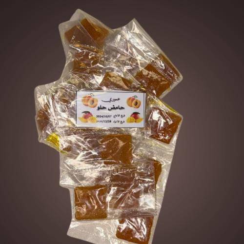 قمر الدين حامض حلو مربعات اصفر شريط