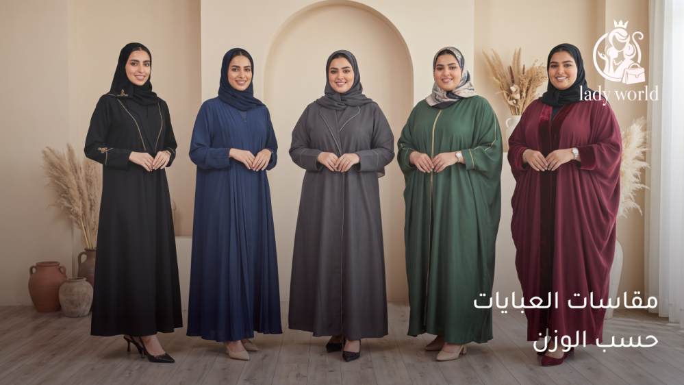 مقاسات العبايات حسب الوزن