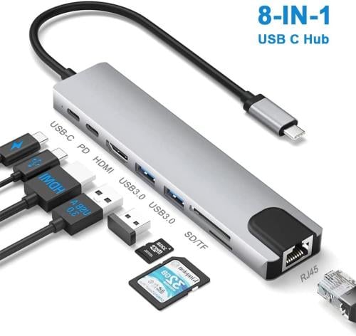 محول محور USB C 8 في 1 من Atrasse