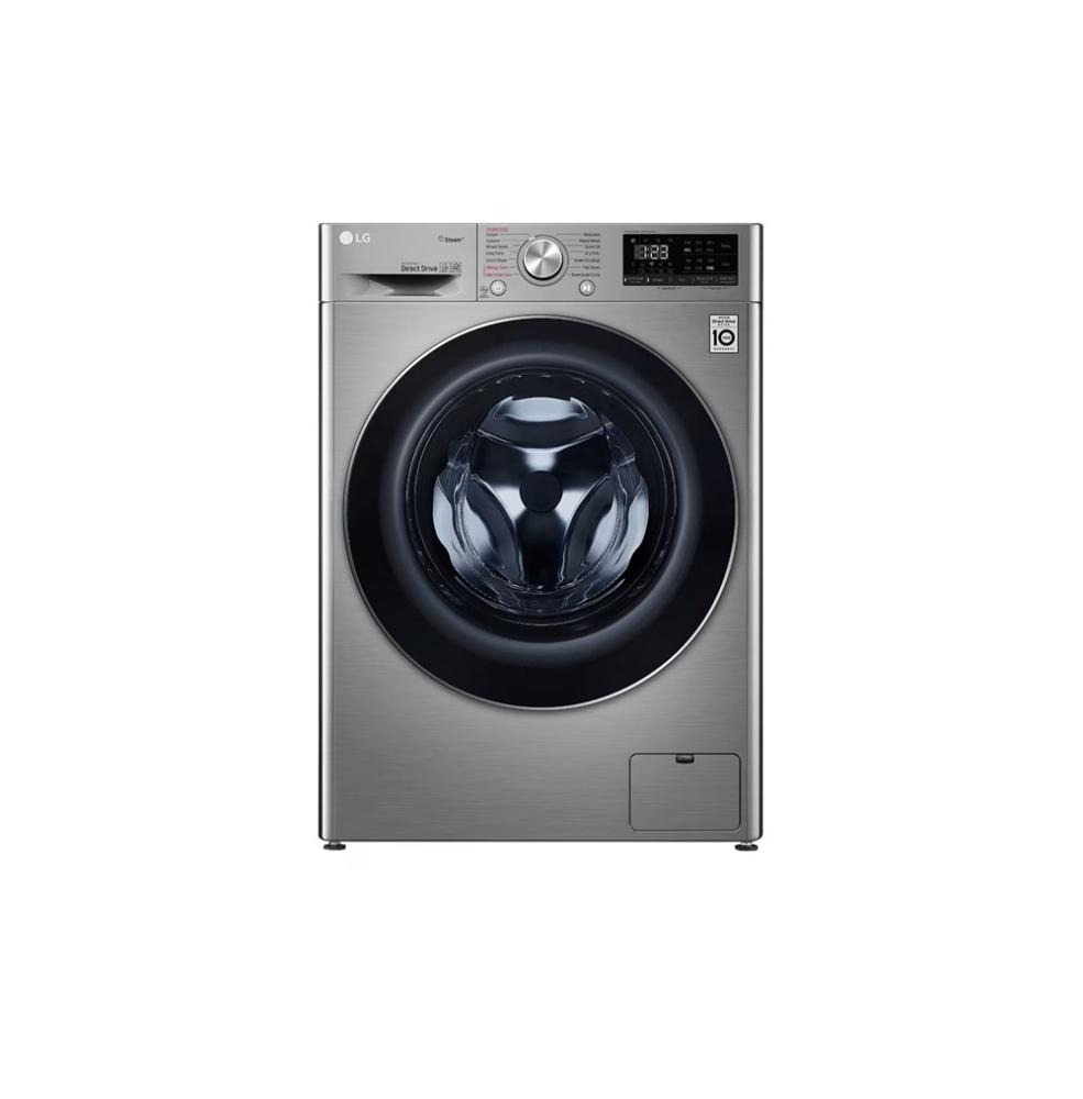 ال جي غسالة امامية 9 كيلو غسيل 6 كيلو تجفيف استيل LG WSV0906XM