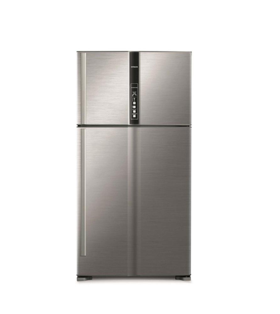 هيتاشي ثلاجة بابين بفريزر علوي 24.8 قدم 700 لتر انفرتر ستيل Hitachi R-V905PS1KV-1BSL