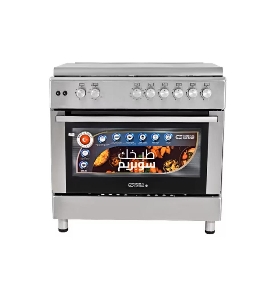 جنرال سوبريم فرن غاز 5 عيون 60×90 سم General Supreme GSF9P50GF-ILF