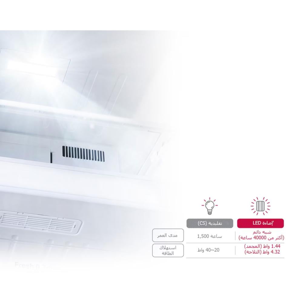 ال جي ثلاجة بابين 17.9 قدم سعة 506 لتر سيلفر بلاتيني LG LT19HBHSIN
