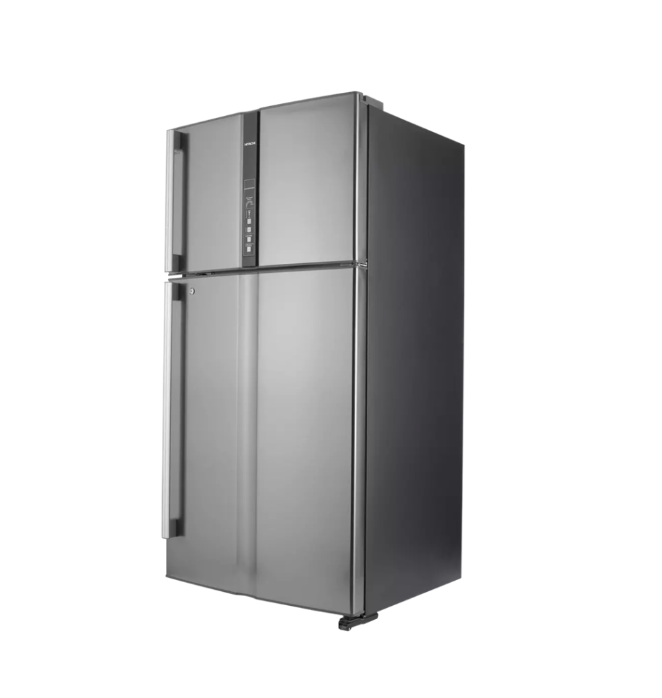 هيتاشي ثلاجة بابين بفريزر علوي 24.8 قدم 700 لتر انفرتر ستيل Hitachi R-V905PS1KV-1BSL