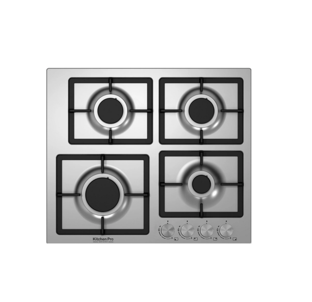كيتشن برو سطح 4 عين غاز 60 سم شبك ثقيل استيل ايطالي Kitchen Pro KP622/GA