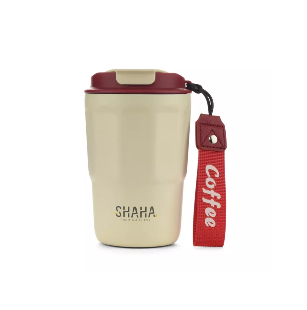 كوب قهوة حافظ للحرارة شاها 380 مل لون ابيض Shaha Vacuum Bottle 311115101