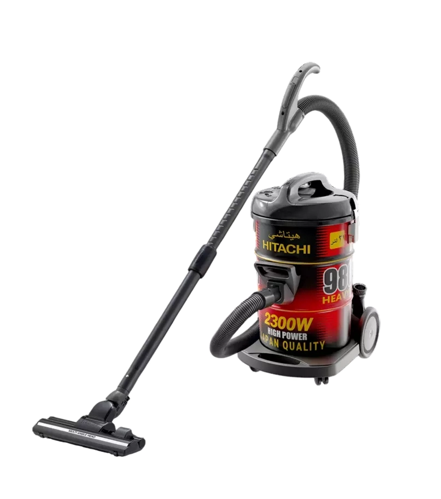 مكنسة هيتاشي برميل 2300 واط 21 لتر اسود / احمر Hitachi Vaccum Cleaner CV-980TJBKRGSA