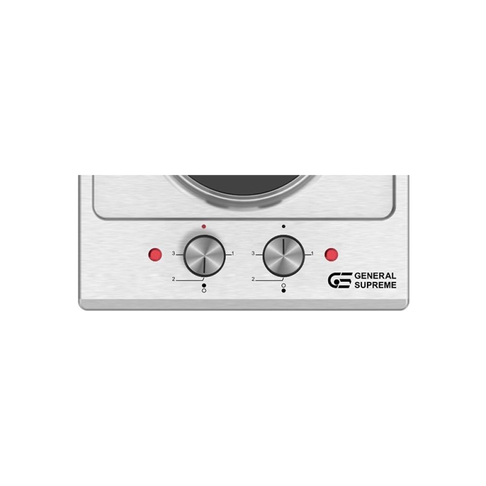 جنرال سوبريم سطح بلت ان كهربائي 2 عيون 30 سم استانلس استيل General Supreme GS30HES