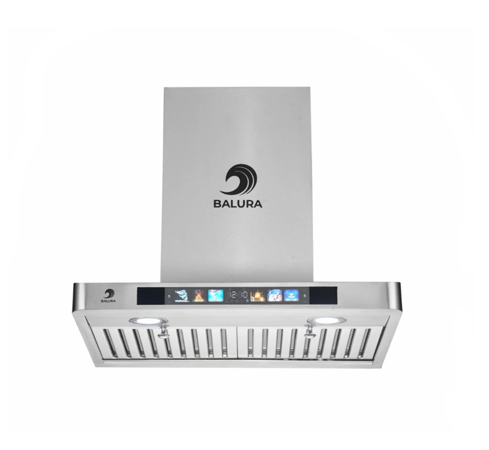 شفاط بلورا مسطح (حرف T) 60 سم قوة شفط 1000 م3/ساعة تحكم باللمس استيل - Balura BR6021