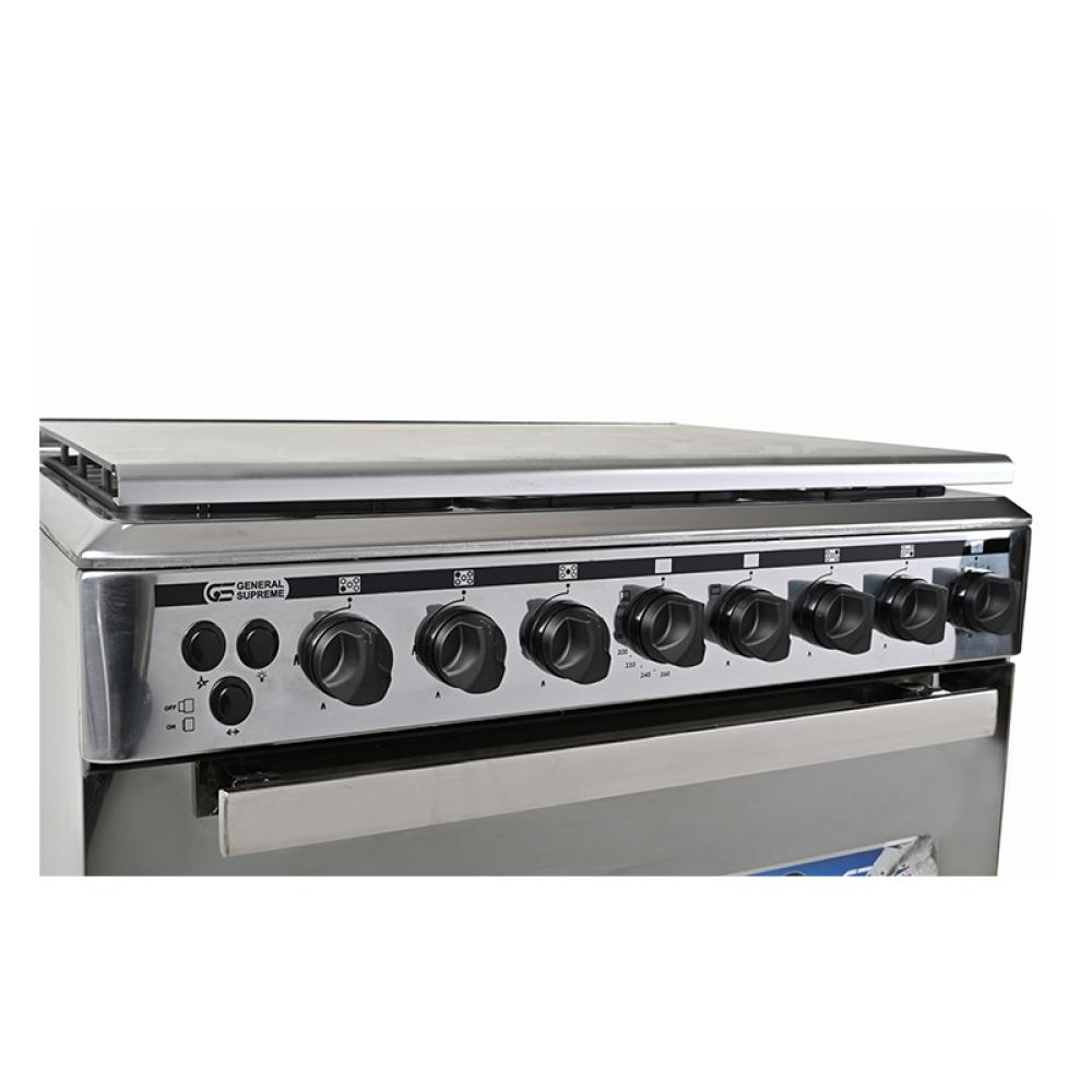 جنرال سوبريم فرن غاز 5 عيون 55*80 سم استيل اشعال ذاتى General Supreme GS8055FNGS