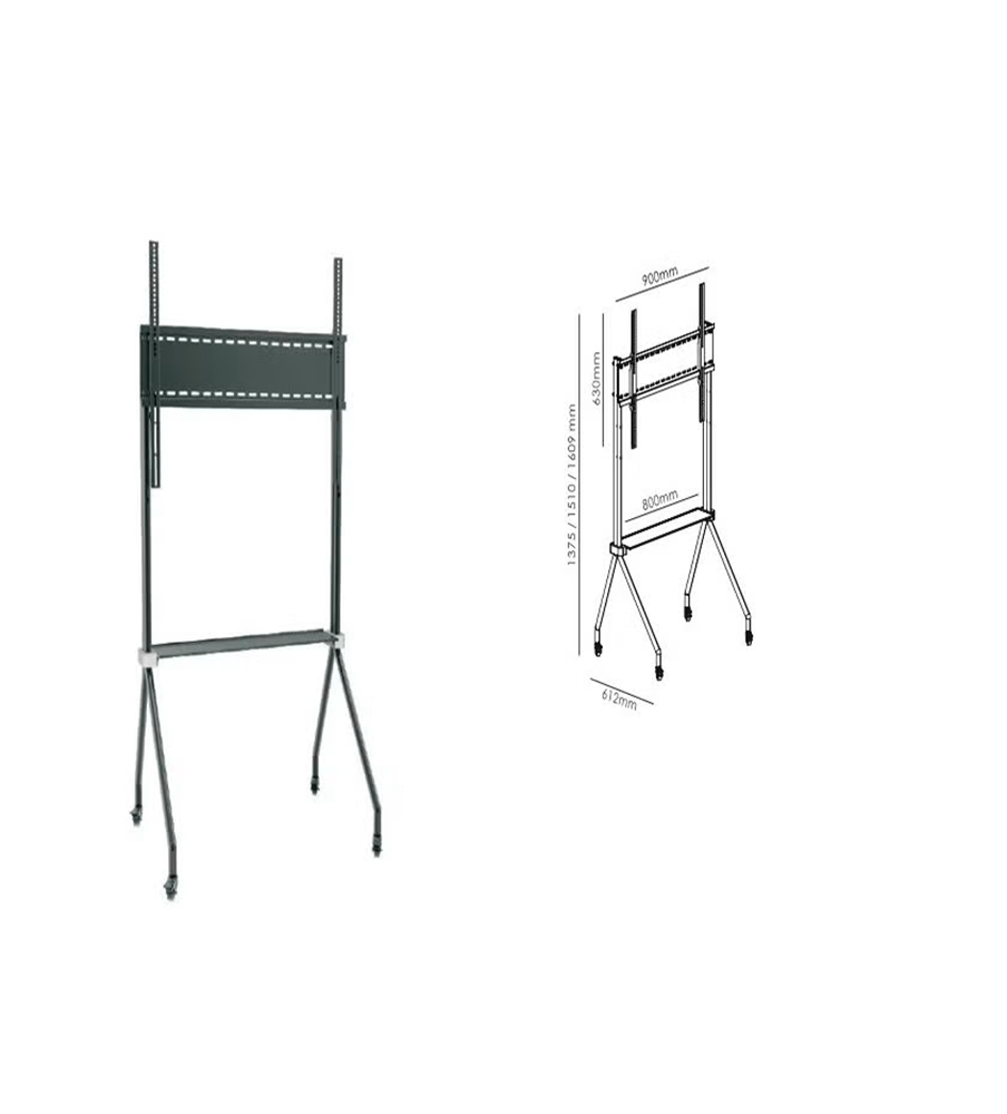 حامل شاشة فوجي ستار متحرك مع عجلات 26 - 100 بوصة - يتحمل وزن حتى 55 كج Fujistar TV Trolley Movable Stand FS-409T