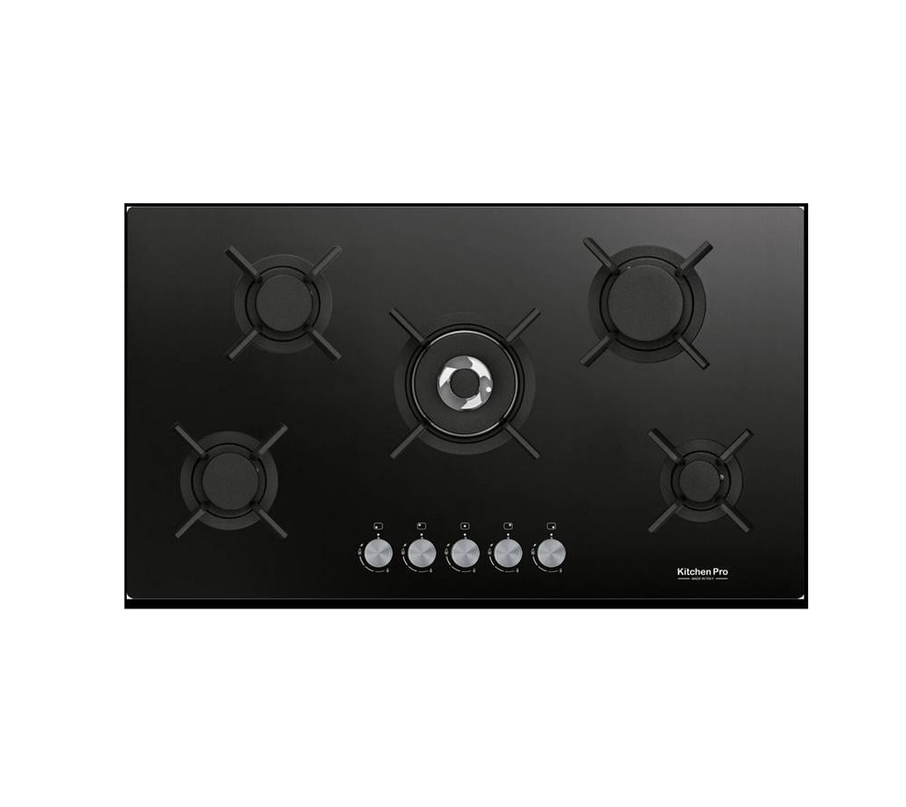 سطح بلت ان كيتشين برو 5 عيون غاز ارضية زجاج 90 سم ايطالي KITCHEN Pro Surface built-in KP912/GAM
