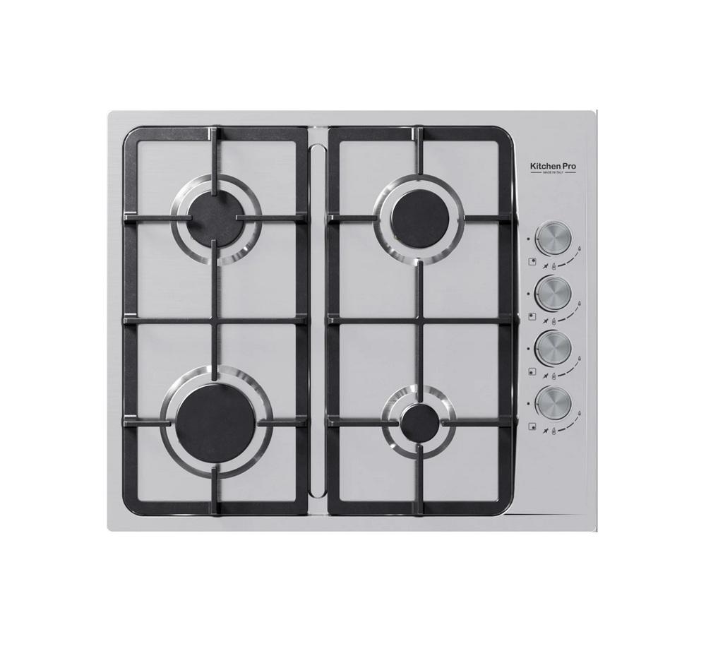 كيتشن برو سطح 4 عين غاز 60 سم شبك ثقيل استيل ايطالي Kitchen Pro KP602H/GA-L-M