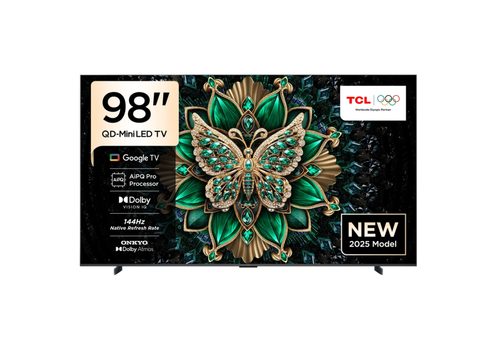 شاشة تي سي ال سمارت QD-MiniLED مقاس 98 بوصة 4K UHD تحكم صوتي ألوان QLED دولبي أتموس أسود - 98C6k