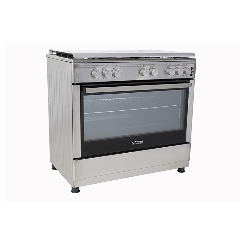 جنرال سوبريم فرن غاز 60*90 سم 5 عيون امان كامل استيل تركي General Supreme GS9060FGXT