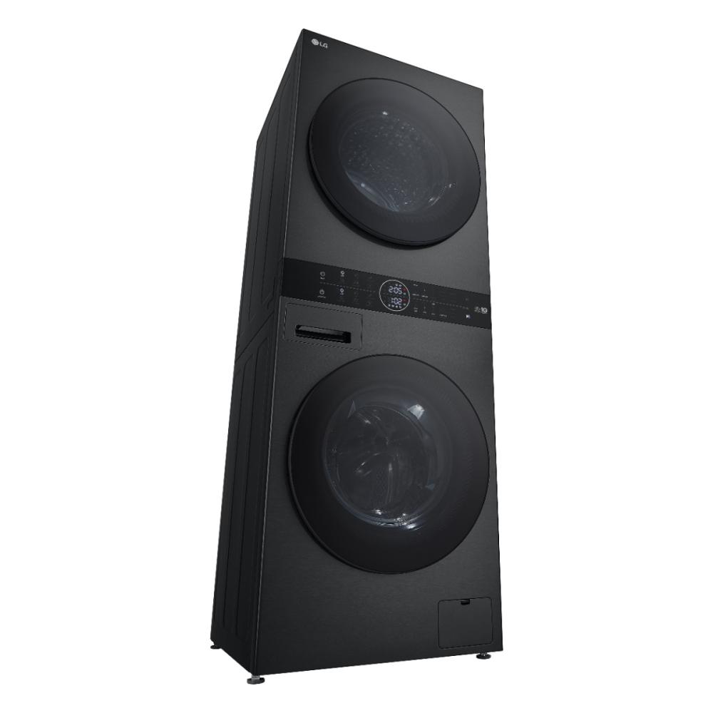 ال جي غسالة ونشافة دورين غسيل 13 كيلو تنشيف 10 كيلو فضي بلاتيني أسود LG WashTower WK1310BST Black Steel
