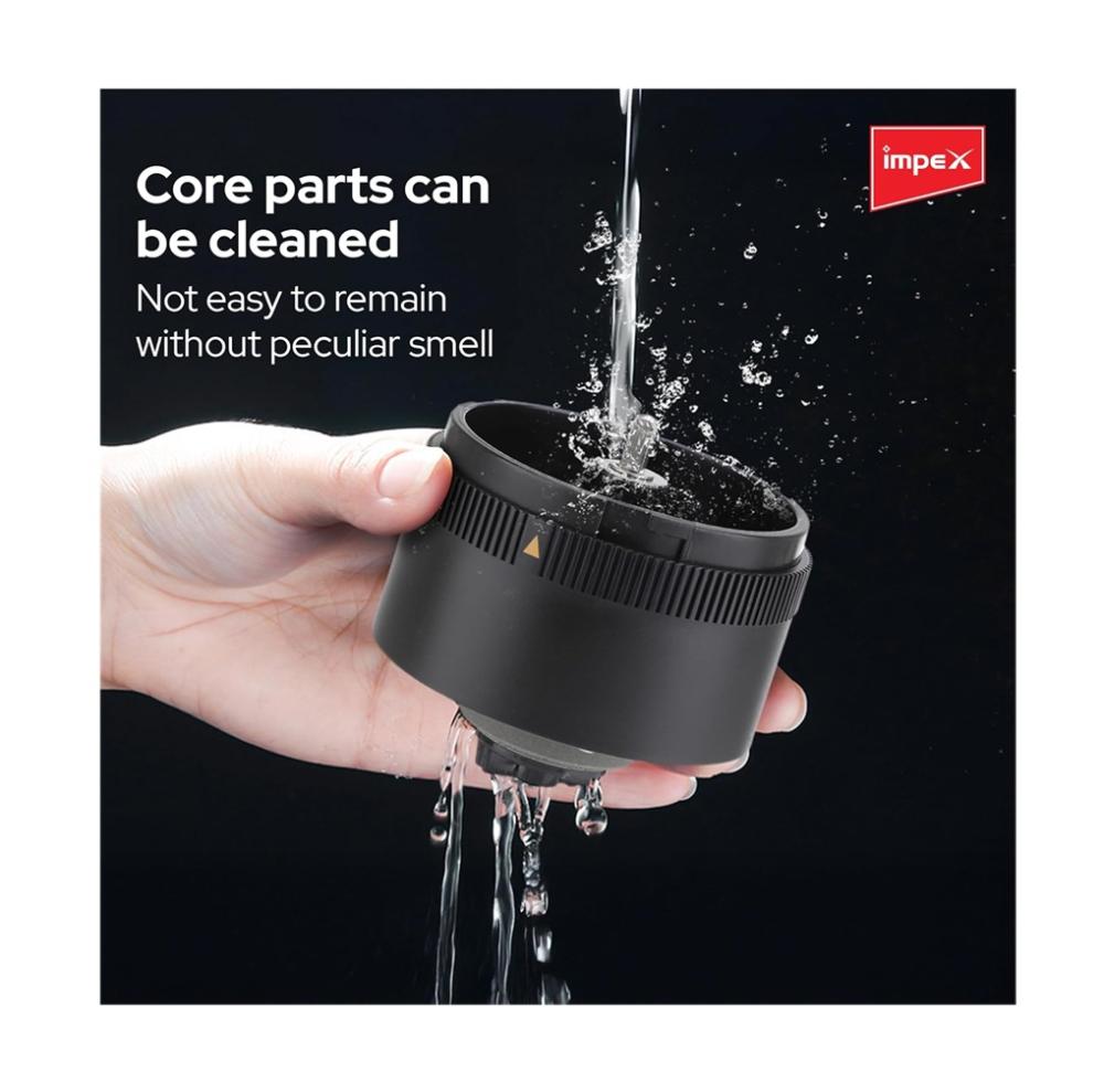 مطحنة امبكس 25 جرام 1500 ملي امبير قابلة للشحن لون اسود Impex Coffee Grinder CGR3001