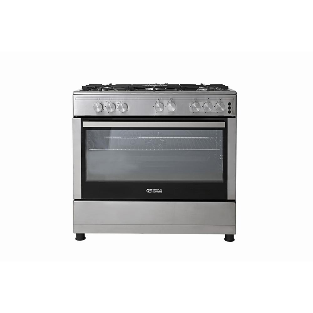 جنرال سوبريم فرن غاز 60*90 سم 5 عيون امان كامل استيل تركي General Supreme GS9060FGXT