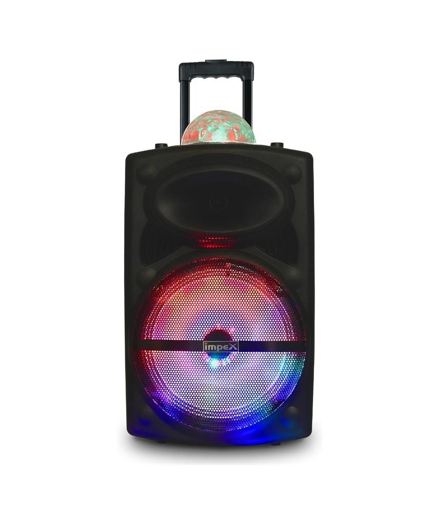 مكبر صوت امبكس 12 بوصة ترولي بلوتوث 800 واط قابل للشحن مع ريموت ومايكروفون Impex Portable Bluetooth Speaker TS81