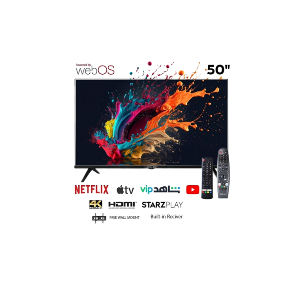 جي في سي برو شاشة 50 بوصة سمارت 4K ويب او اس GVC PRO GVC-50WS7100