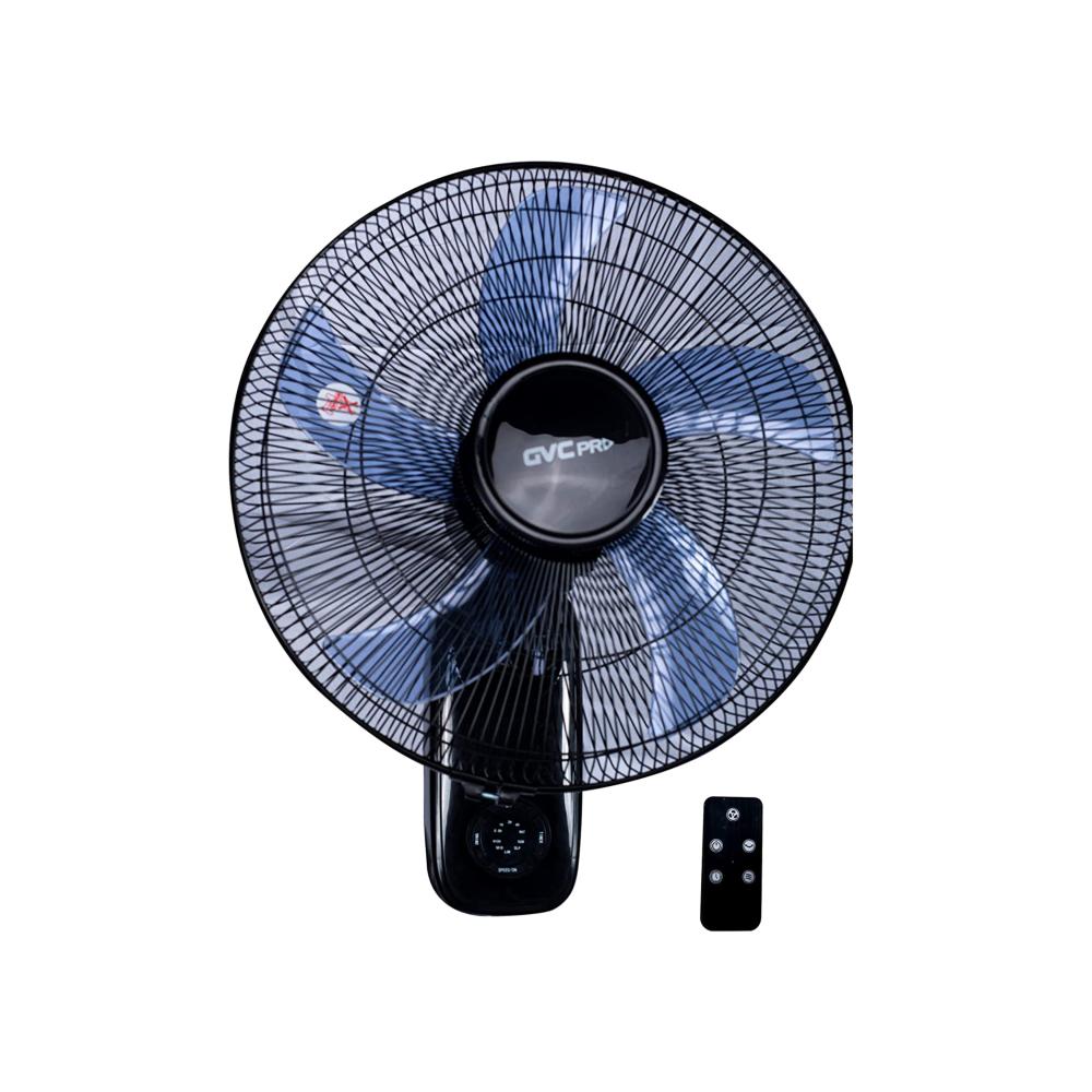 مروحة جي في سي برو جدارية 16 بوصة لون اسود مع ريموت GVC PRO Wall fan 16 Inch GVCW7400