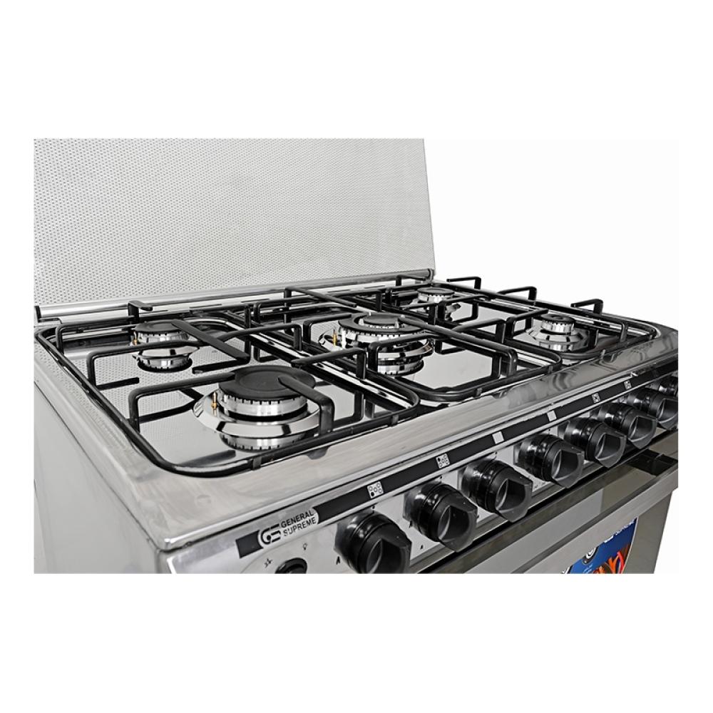 جنرال سوبريم غاز 60*90 استيل 5 عيون امان كامل General Supreme GS9060FNGS