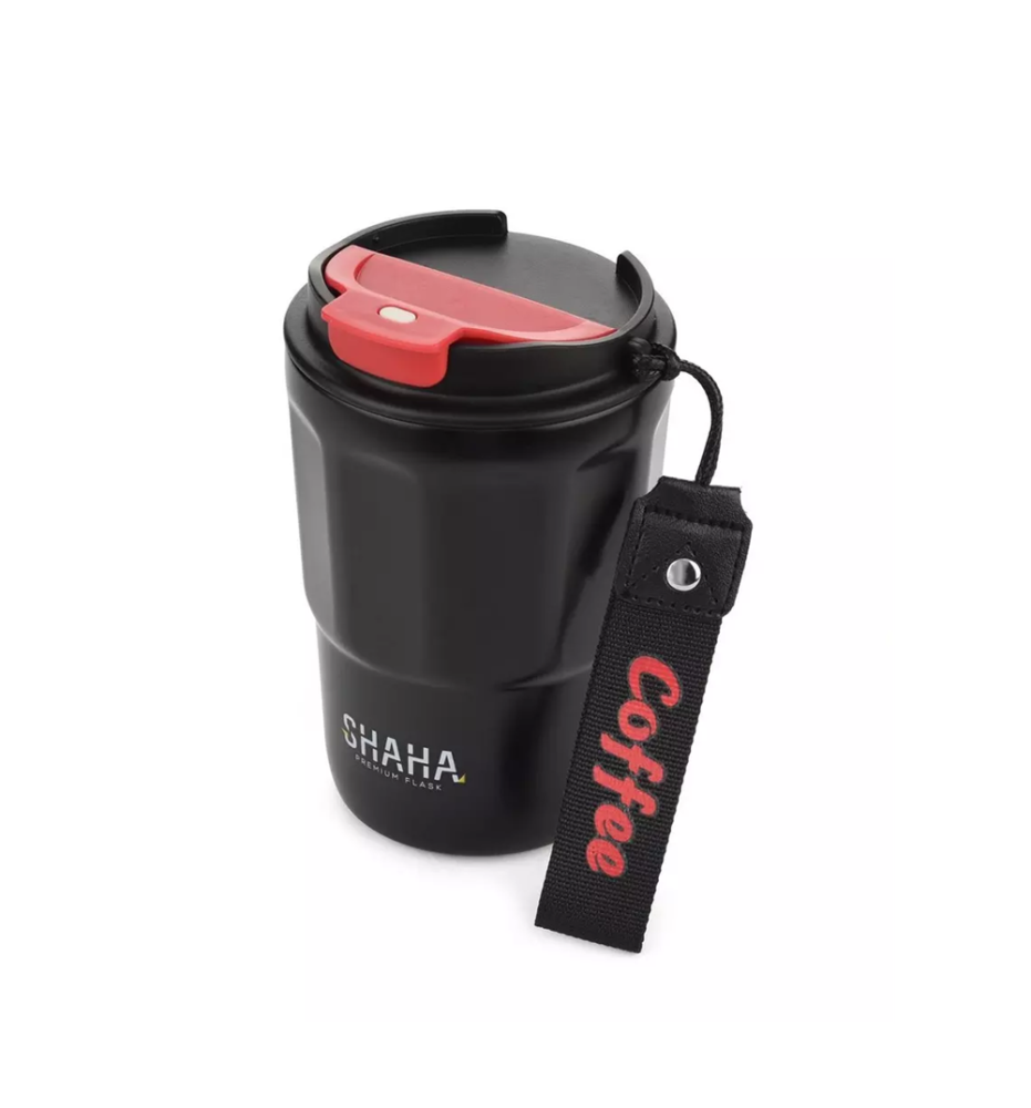 كوب قهوة حافظ للحرارة شاها 380 مل لون اسود Shaha Vacuum Bottle 311115102