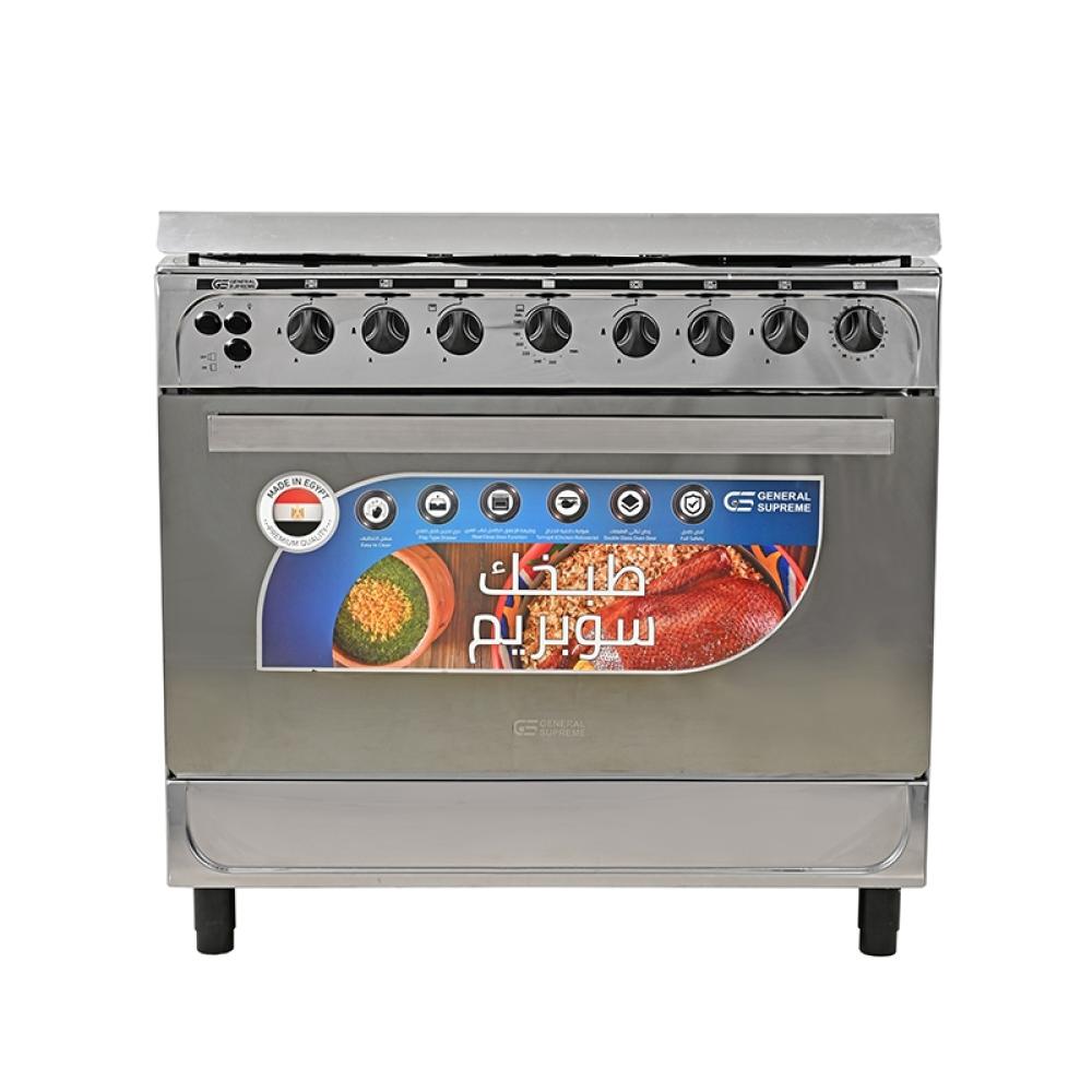 جنرال سوبريم غاز 60*90 استيل 5 عيون امان كامل General Supreme GS9060FNGS