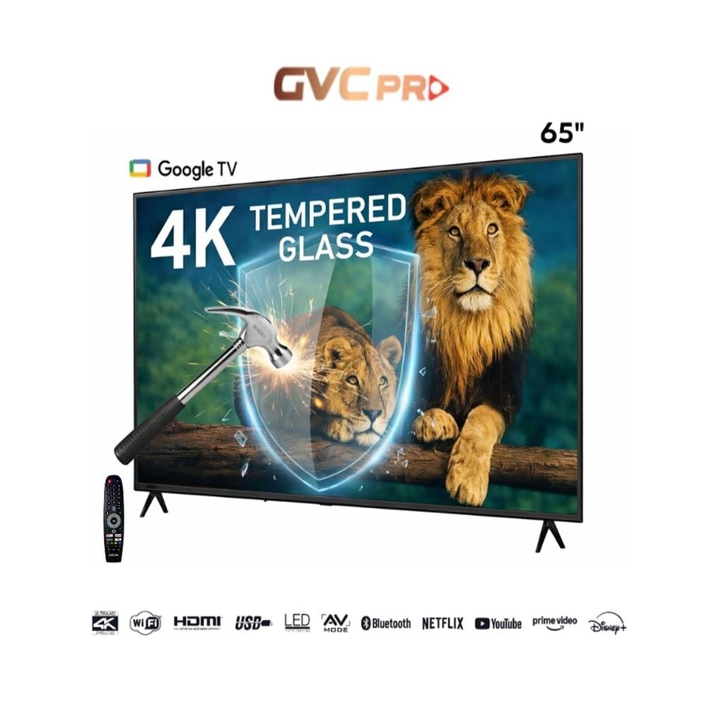 شاشة جي في سي برو 65 بوصة Google Tv ضد الكسر , GVC-65GTG7900 - 4K