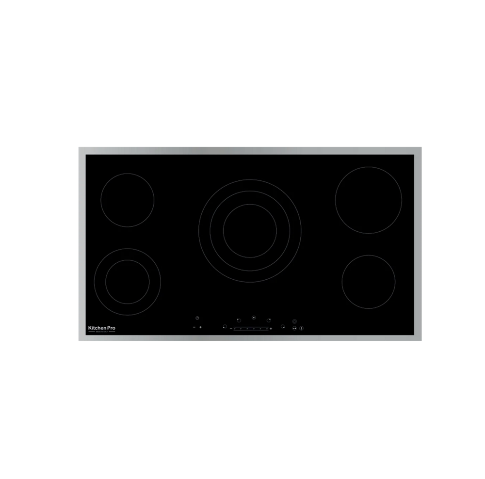 كيتشن برو سطح 5 عين كهرباء 90 سم سيراميك (تحكم لمس)فريم استيل إيطالي - Kitchen Pro KP905/VTC