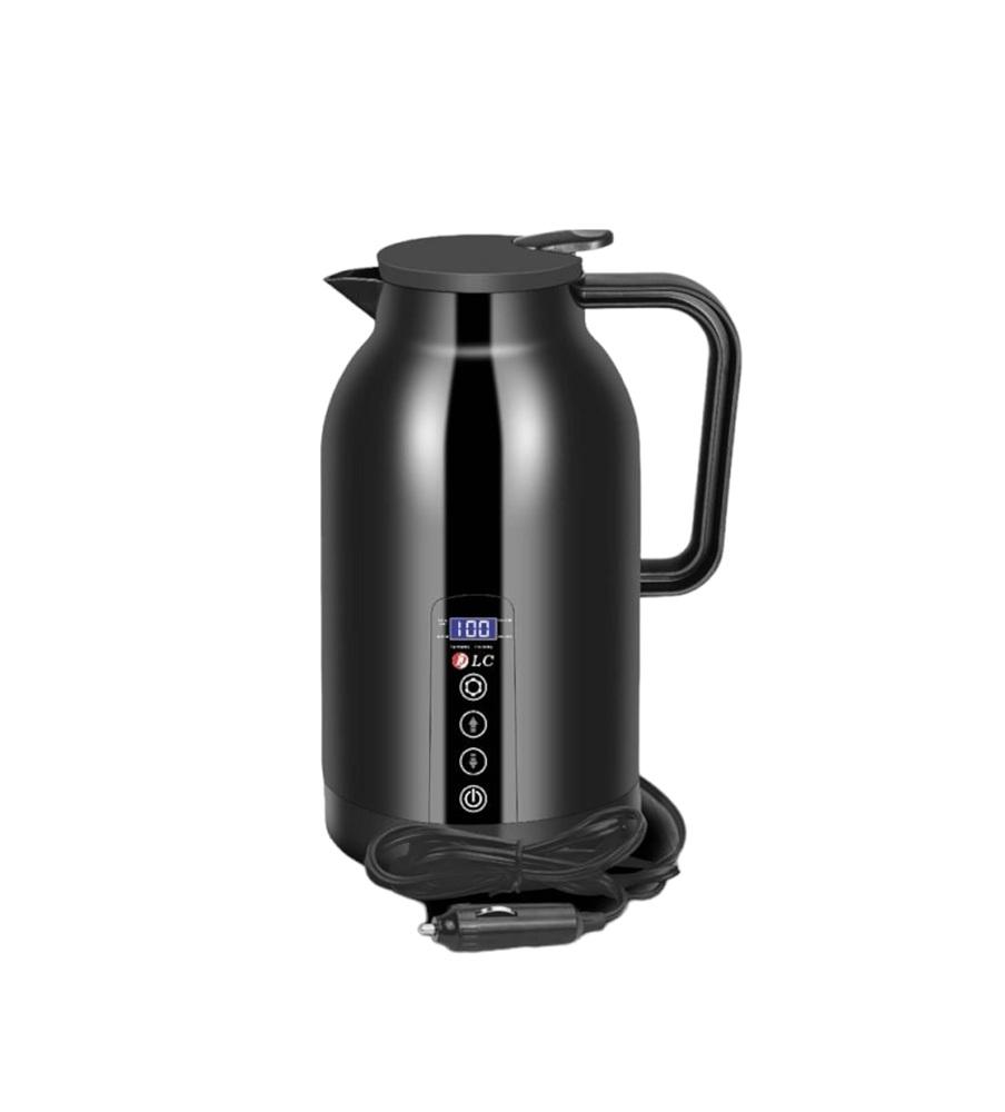 غلاية سيارة كهربائية دي ال سي 100 واط 1300 مل لون اسود ديجيتال DLC Car Electric Kettle DLC-2254