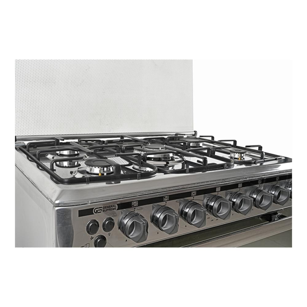 جنرال سوبريم فرن غاز 5 عيون 55*80 سم استيل اشعال ذاتى General Supreme GS8055FNGS