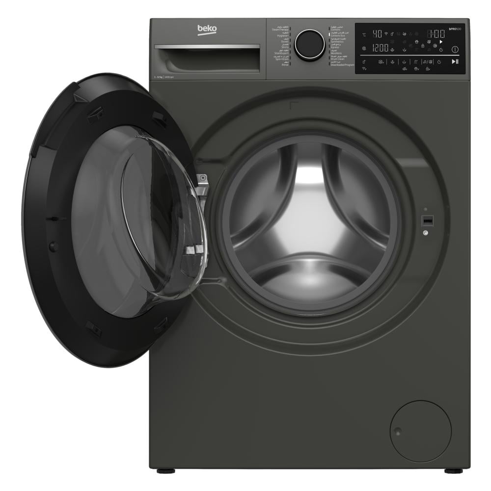 بيكو غسالة امامية 12 كيلو انفيرتر رمادي Beko WTV1214MSA