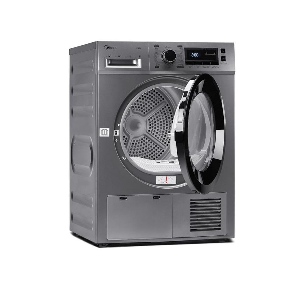 نشافة ملابس ميديا تعبئة امامية 8 كج تجفيف بالتكثيف لون سلفر Midea Dryer Front Load 8 Kg MDG80CS