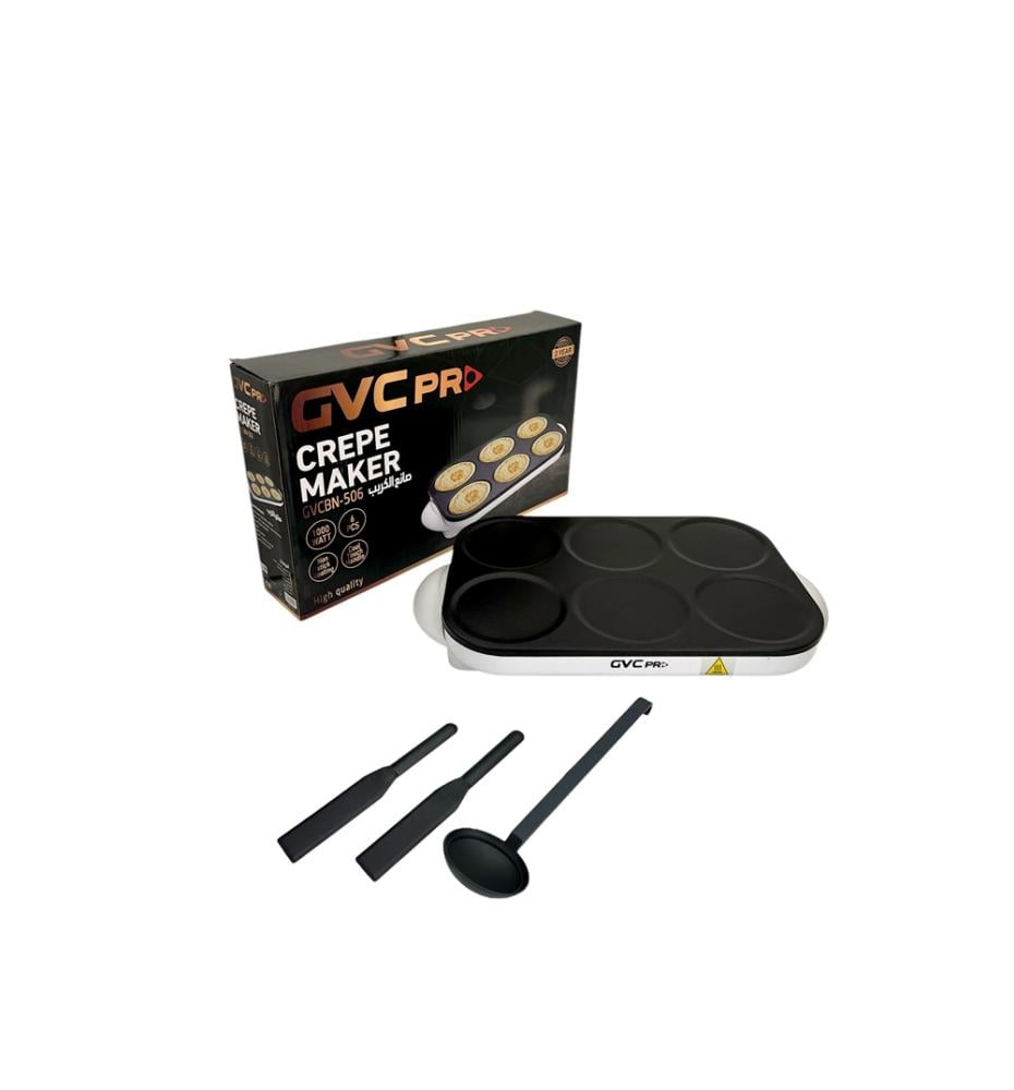 صانعه كريب جي في سي برو 6 عيون 1000 واط GVC Pro Crepe Maker GVCBN-506