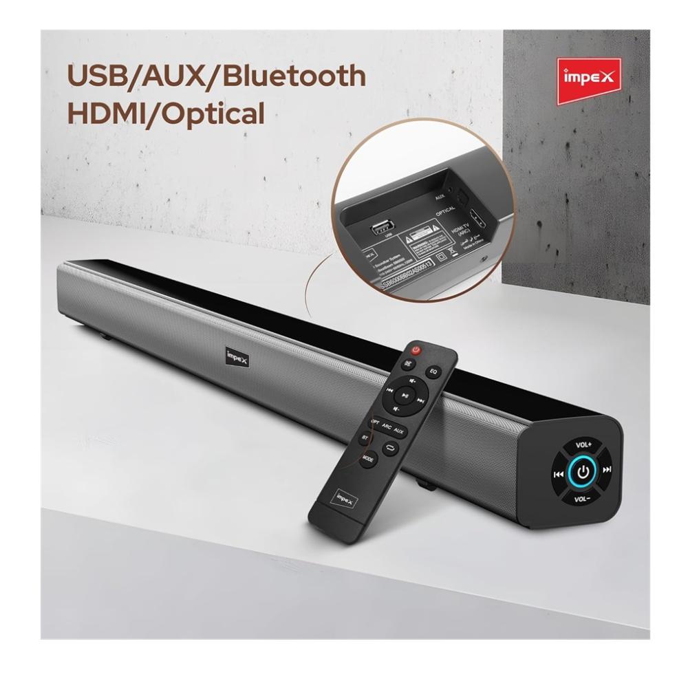 ساوند بار امبكس 2.0 بقدرة 30 واط لون اسود Impex Sound Bar SB1401