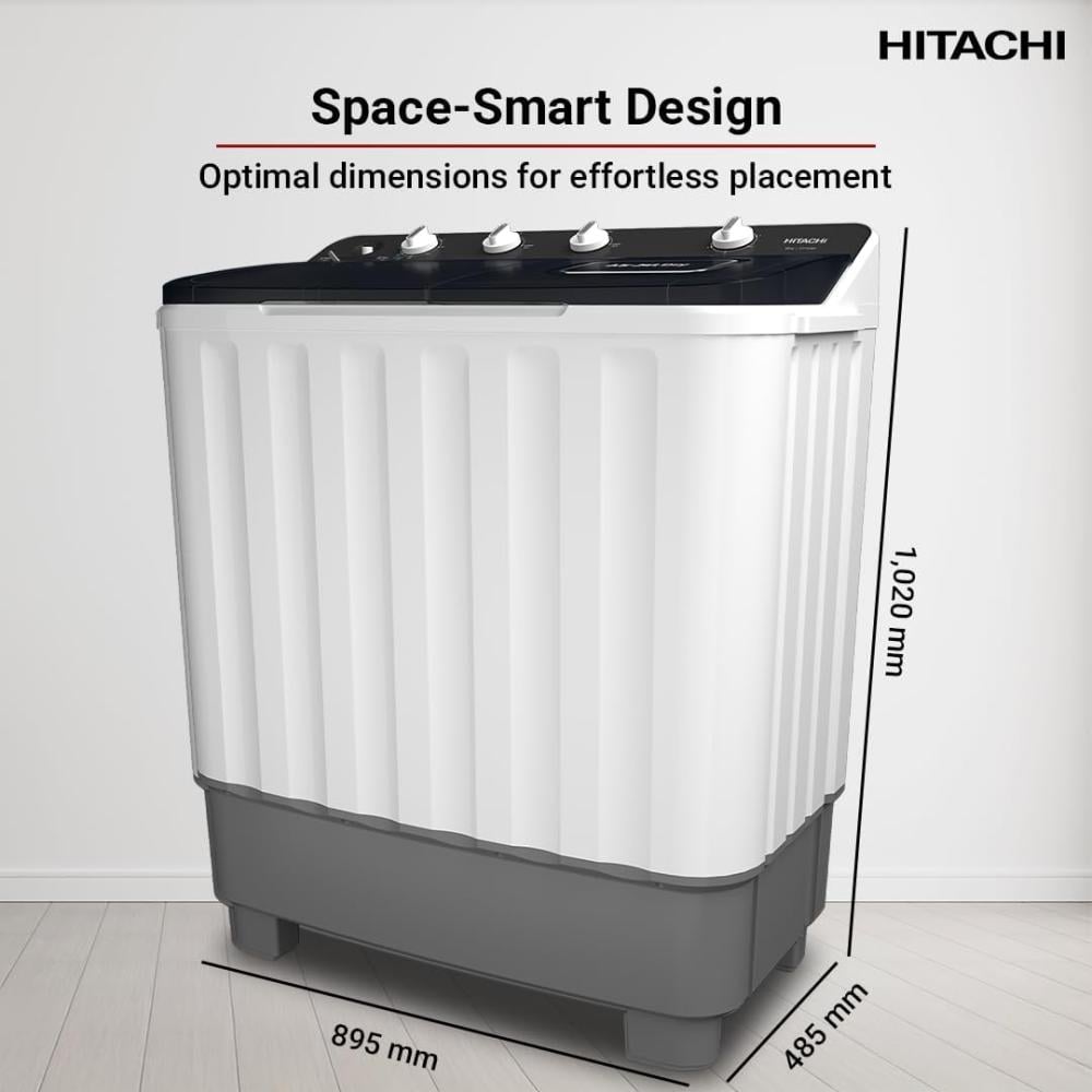 هيتاشي غسالة حوضين 12 كيلو غطاء اسود Hitachi LTT12JWTMRG