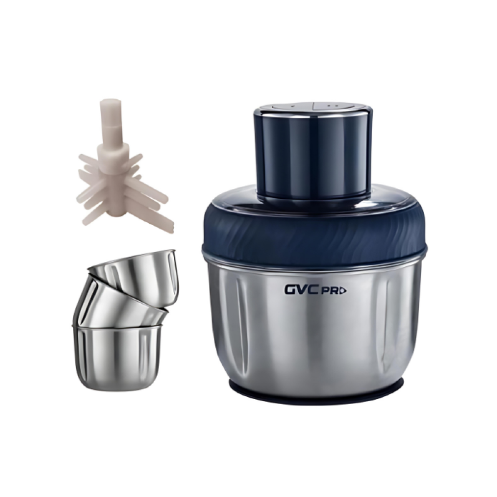 مفرمة و قطاعة جي في سي برو مع قشارة ثوم 300 واط ستانلس ستيل 1.8 لتر GVC PRO Food Chopper GVCH-717